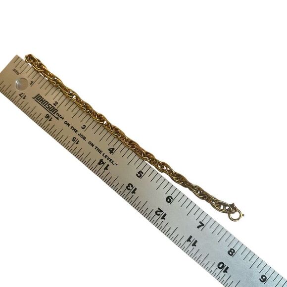 Gold-Tone Woven Link Chain Bracelet - Picture 5 of 6